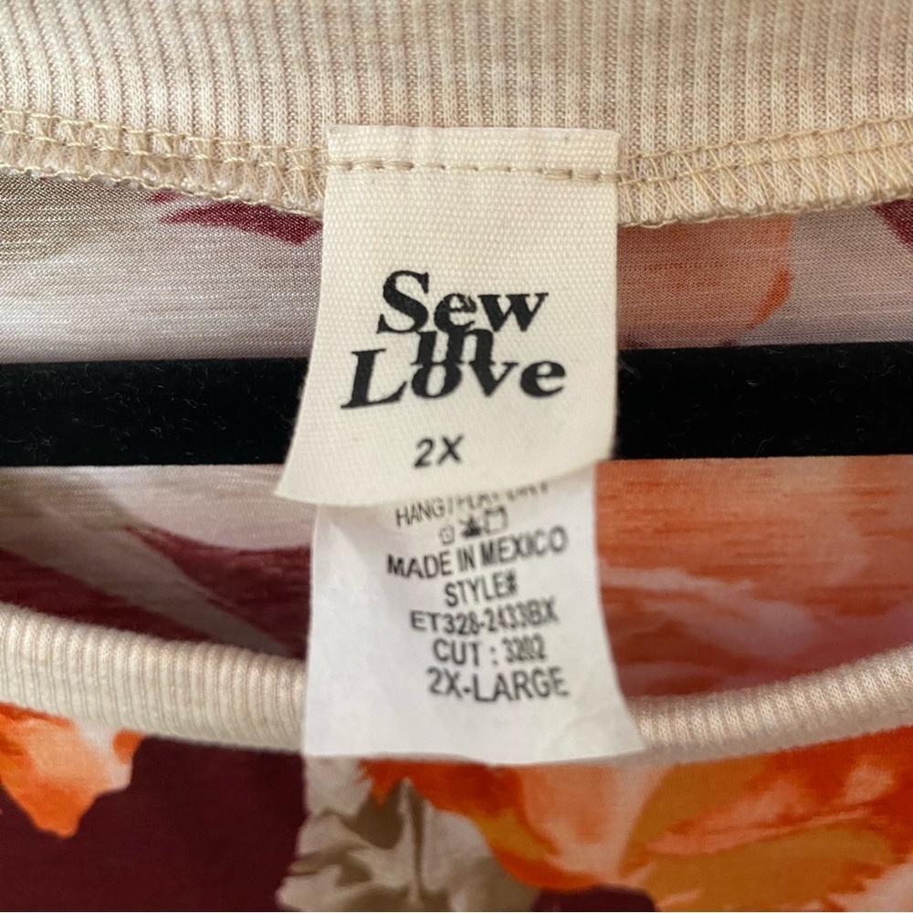 Sew In Love Women’s Boutique Long Sleeve Top Plus Size 2X Fall Floral - Picture 8 of 9